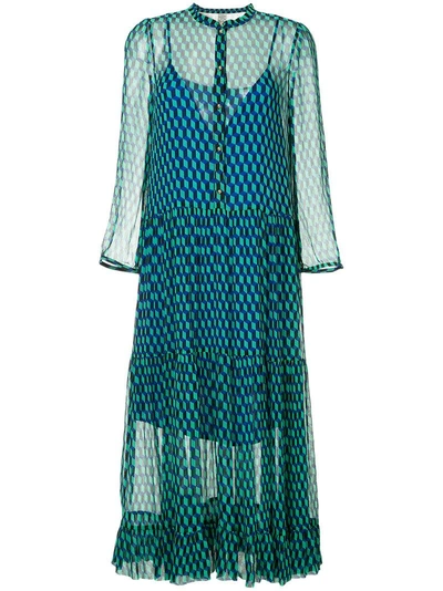 Shop Baum Und Pferdgarten Geometric Print Shirt Dress - Blue