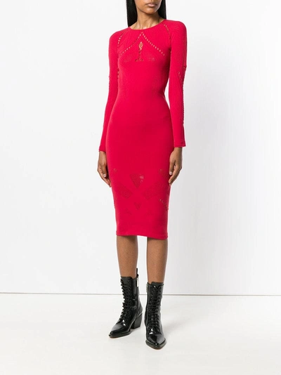 Shop Pinko Streaming Seamless Midi Dress In Red