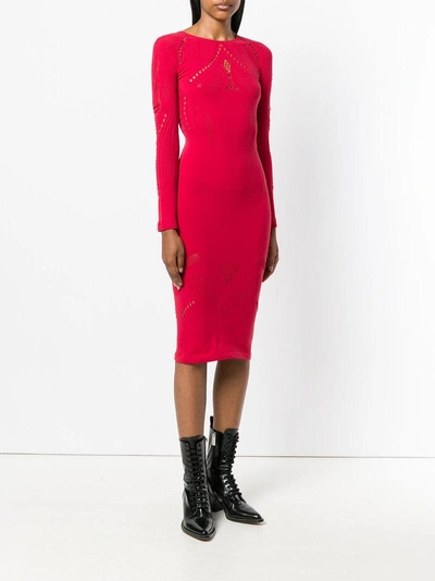 Shop Pinko Streaming Seamless Midi Dress In Red
