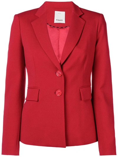 Shop Pinko Classic Fitted Blazer In Red