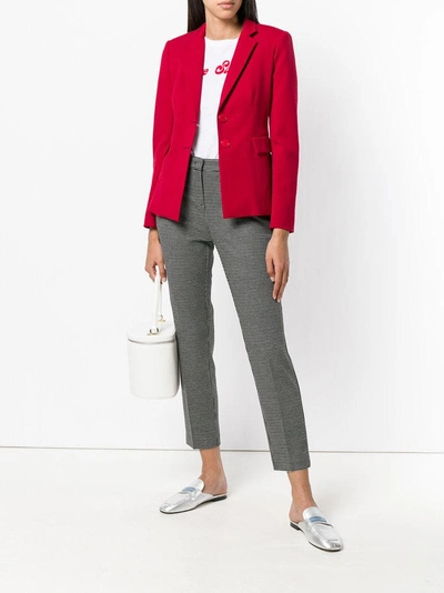 Shop Pinko Classic Fitted Blazer In Red