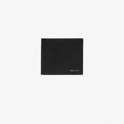 Prada Contrast Logo Bifold Wallet In Black