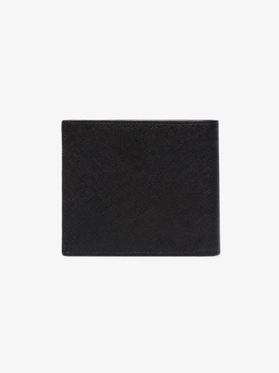 Shop Prada Black Logo Billfold Leather Wallet