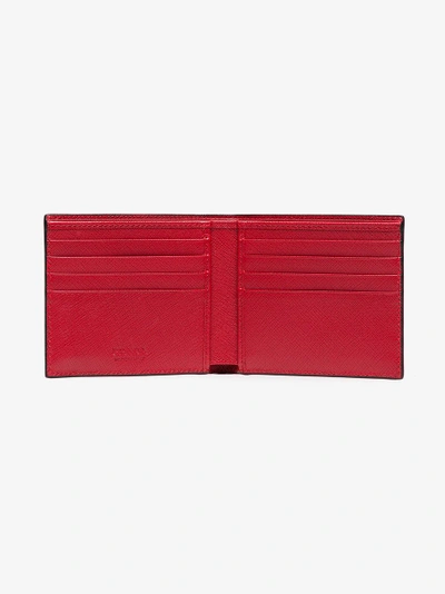 Prada Contrast Logo Bifold Wallet In Black