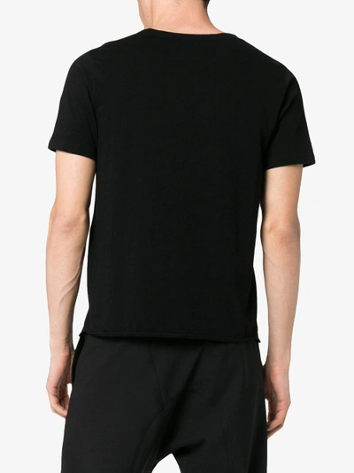 Shop Saint Laurent '1971' Metallic Logo Print Cotton T-shirt In Black