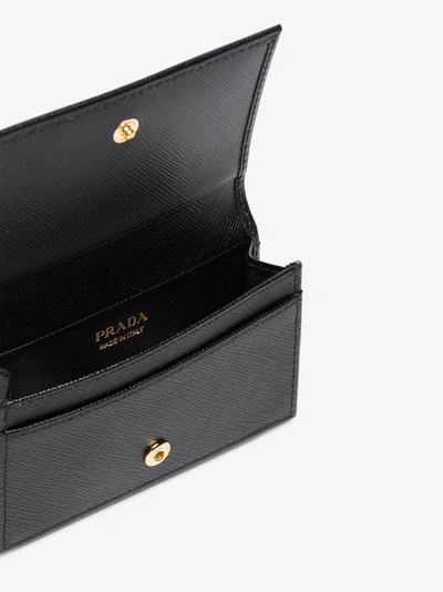Shop Prada Black Small Logo Leather Wallet