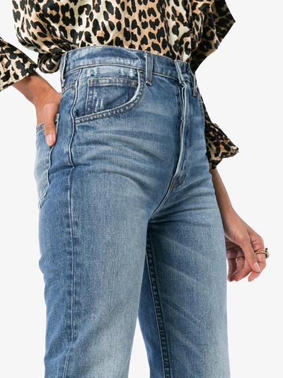 Shop Reformation Cynthia Distressed Jeans In Blue
