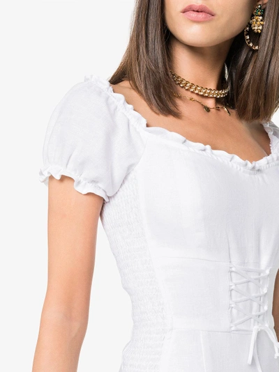 Shop Reformation 'hudsun' Linen Mini Dress With Belt In White