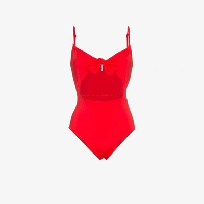 Shop Reformation Tropicana Cutout Swimsuit In Red