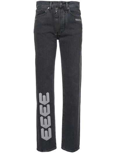 Shop Off-white Straight Leg Jeans In Grey