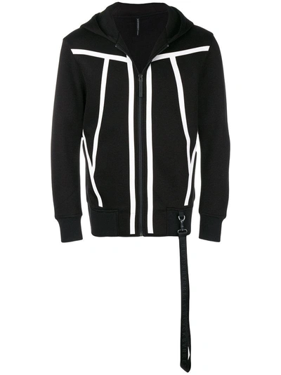 Blackbarrett Hoodie Zipped Up Jacket In Black White ModeSens