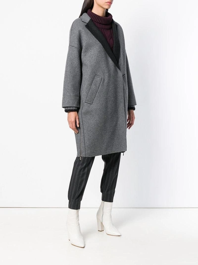 Shop Lorena Antoniazzi Doppelreihiger Mantel In Grey