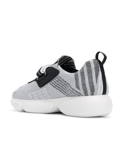 Shop Prada Cloudbust Knit Sneakers In Metallic