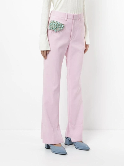Shop Toga Stone Embellished Trousers - Pink