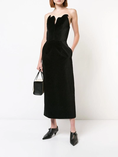 Shop Rosie Assoulin Scalloped Bustier Dress - Black