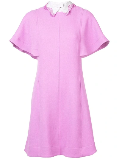 Shop Lela Rose Collared Mini Dress In Pink