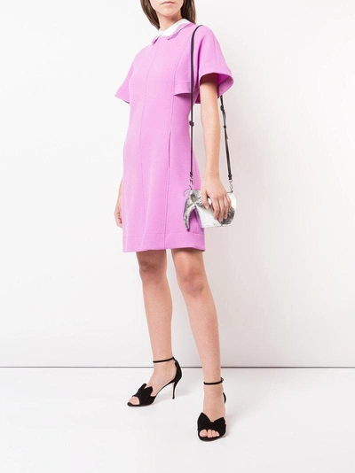 Shop Lela Rose Collared Mini Dress In Pink