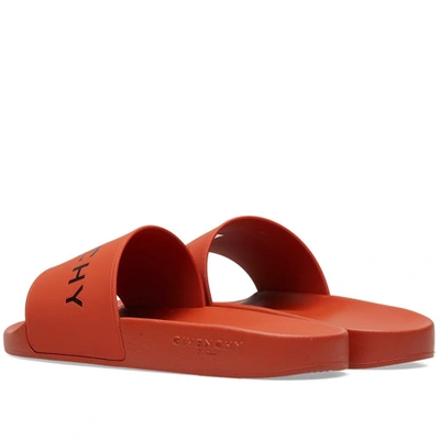 Shop Givenchy Logo Slide In Orange