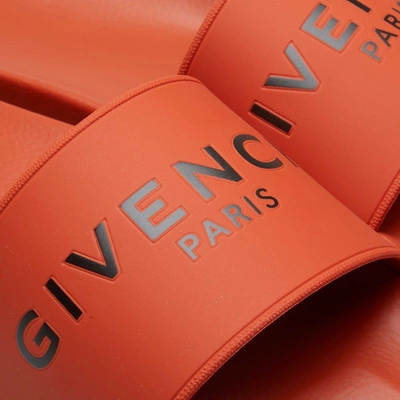 Shop Givenchy Logo Slide In Orange