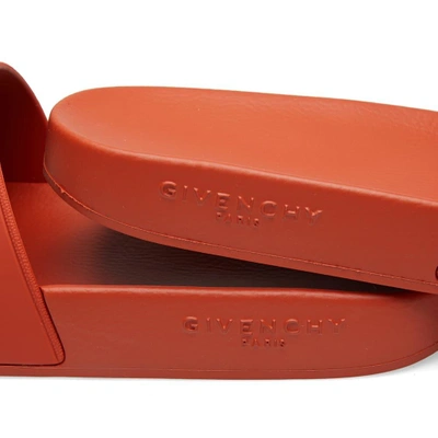 Shop Givenchy Logo Slide In Orange