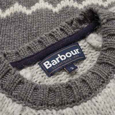 Shop Barbour Wetheral Fair Isle Crew Knit In Grey