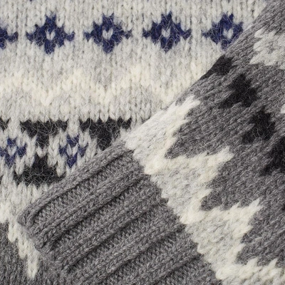 Shop Barbour Wetheral Fair Isle Crew Knit In Grey