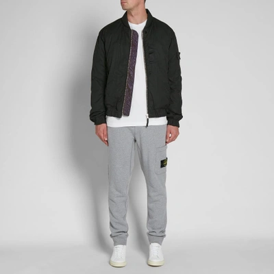 Shop Stone Island Shadow Project Garment Dyed Padded Bomber Jacket In Black