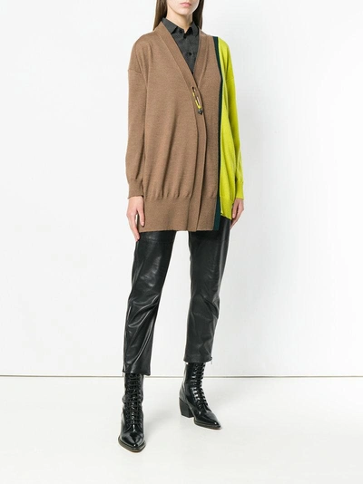 Shop Antonio Marras Oversized Fit Cardigan - Nude & Neutrals