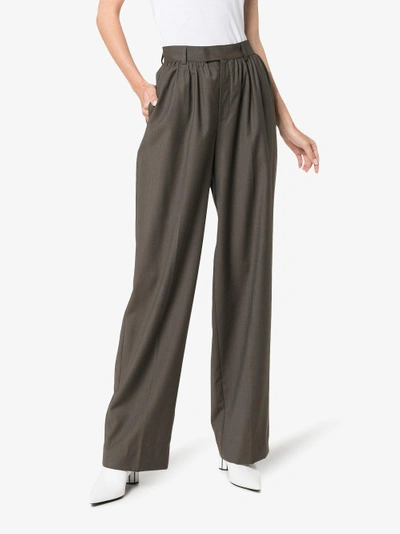 Shop Situationist High-waist Wide Leg Trousers In Grey