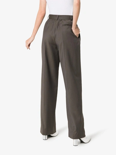 Shop Situationist High-waist Wide Leg Trousers In Grey