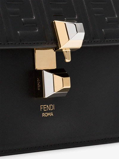 Shop Fendi Kan I Double F Shoulder Bag In Black