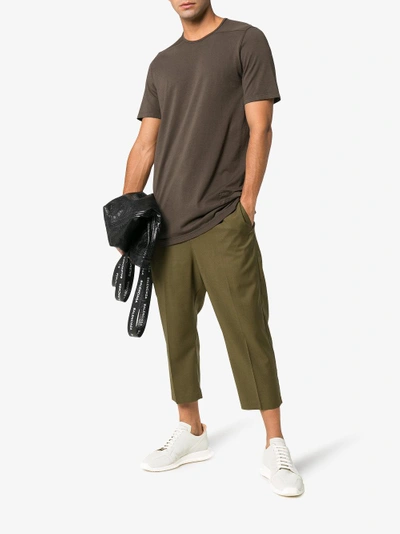Shop Rick Owens Drkshdw Dark Dusk Level Short Sleeve Cotton T Shirt In Brown