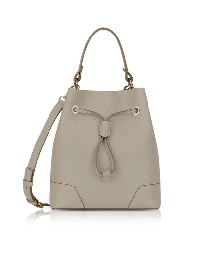 Shop Furla Stacy Small Drawstring Bucket Bag In Sand