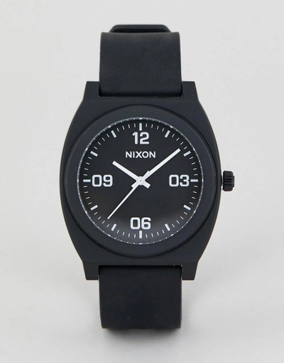 Shop Nixon A1248 Time Teller P Corp Silicone Watch In Black - Black