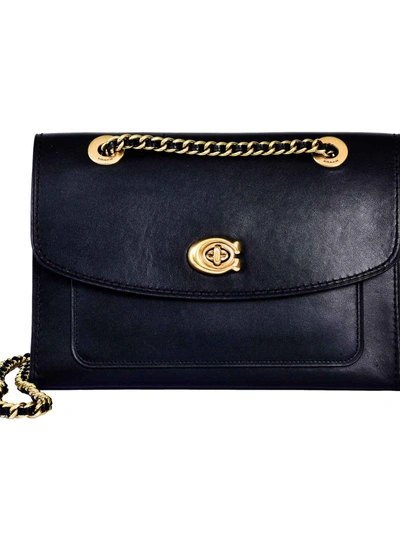 Shop Coach Parker Shoulder Bag In Olblk Black