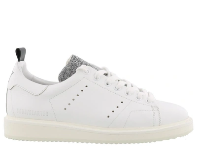 Shop Golden Goose Starter Sneakers In White-crystal Glitter