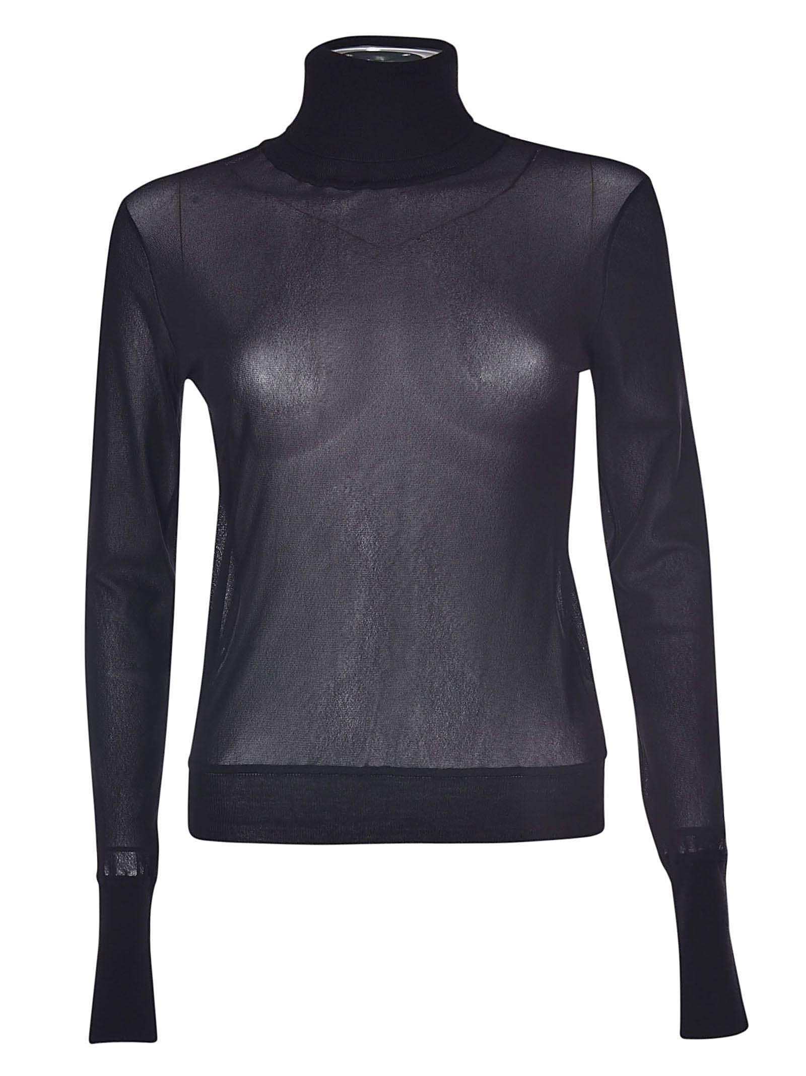 sheer turtleneck sweater