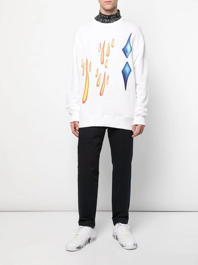 Shop Rochambeau Abstract Graphic Print Sweatshirt - White