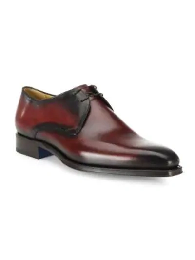 Shop Sutor Mantellassi Oscar Plain Der   Leather Derby Shoes In Aubergine