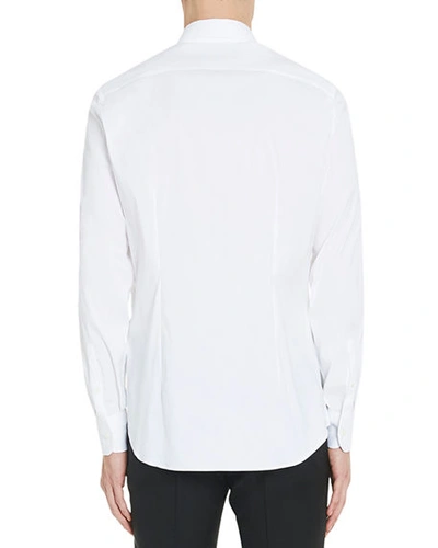 Shop Prada Classic Cotton Poplin Slim-fit Shirt In White