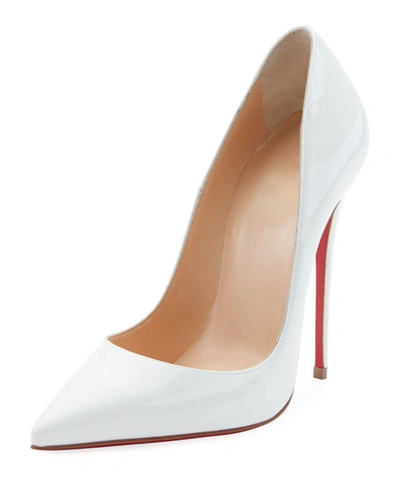 Shop Christian Louboutin So Kate Patent Pointed-toe Red Sole Pump In White