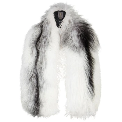 Shop Lilly E Violetta Arabella White And Grey Fox Fur Scarf