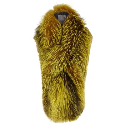 Shop Lilly E Violetta Arabella Yellow Fox Fur Scarf