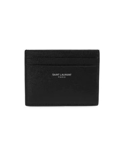 Shop Saint Laurent Grain Leather Card Case In Black