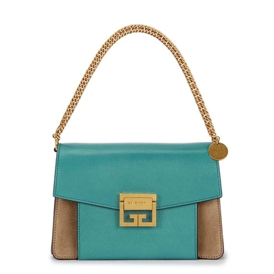 Shop Givenchy Gv3 Small Leather Shoulder Bag In Blue