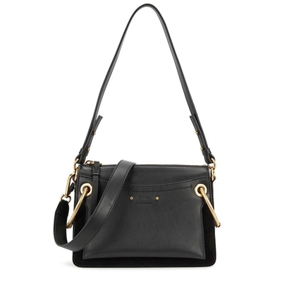 Shop Chloé Roy Small Leather Shoulder Bag In Black