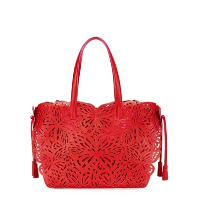 Shop Sophia Webster Liara Red Butterfly Leather Tote