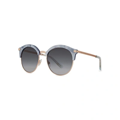 Shop Jimmy Choo Hally Round-frame Sunglasses In Grey