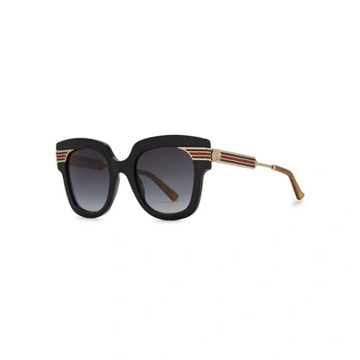 Shop Gucci Black Square-frame Sunglasses
