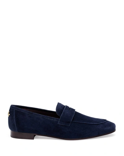Bougeotte Suede Slip-on Penny Loafer, Navy In Navy
